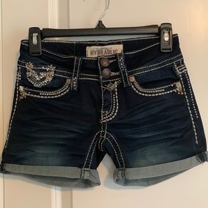 Hydraulic Bedazzled Y2K Denim Shorts